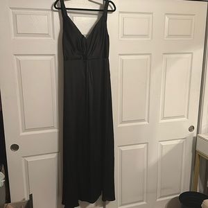 Revelry black Satin Giada bridesmaid gown